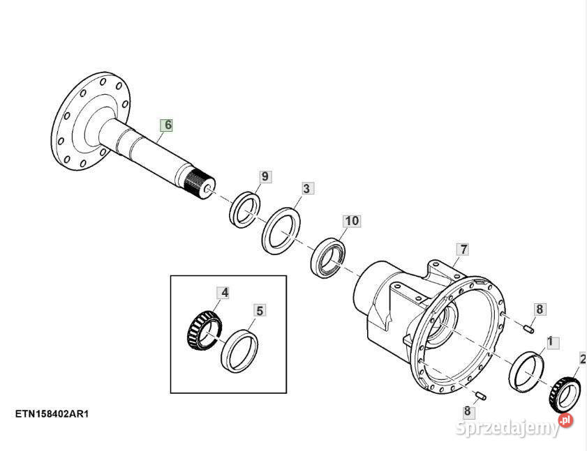John Deere 6230 6250 półoś R293693 Jastrzębniki sprzedam