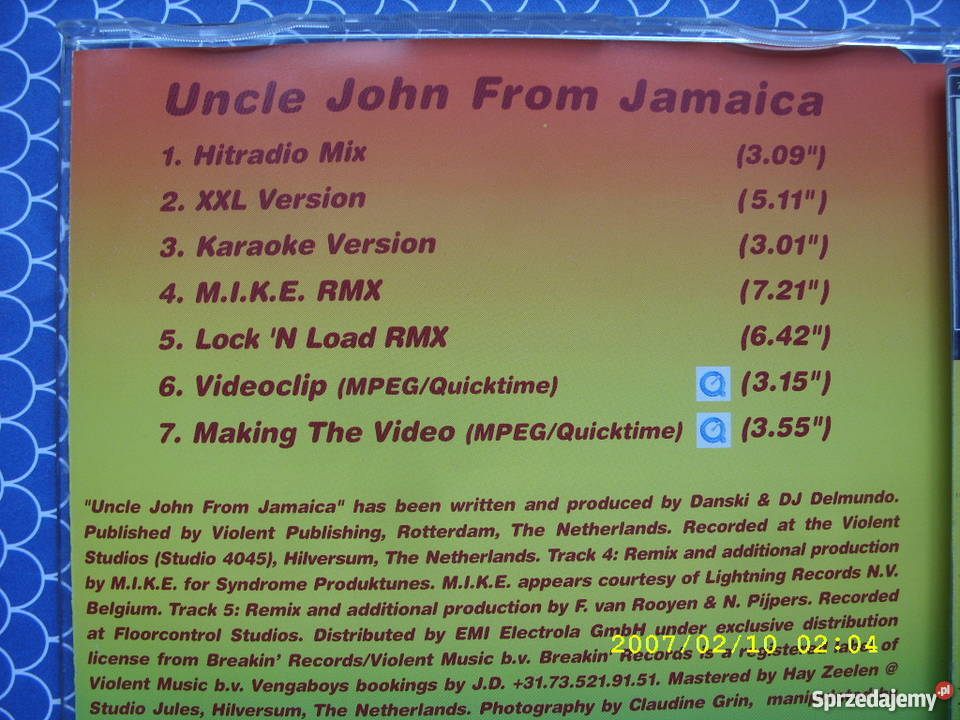 Dance CD VENGABOYSUNCLIDE JOHN FROM JAM Kultura i Rozrywka Wołów sprzedam