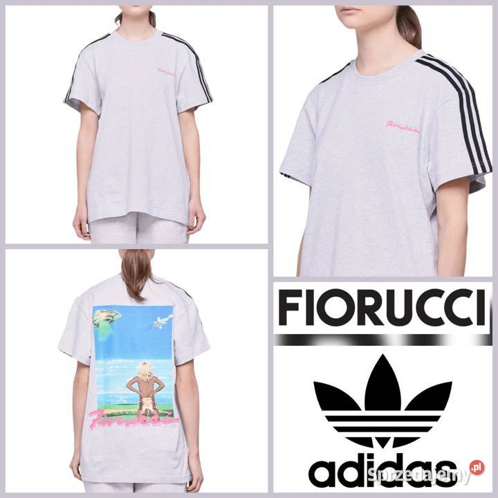 Damska koszulka szara z nadrukiem adidas Warszawa