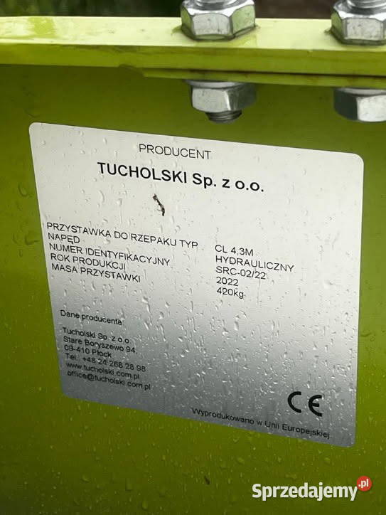 Stół przystawka do rzepaku Tucholski nieuszkodzony