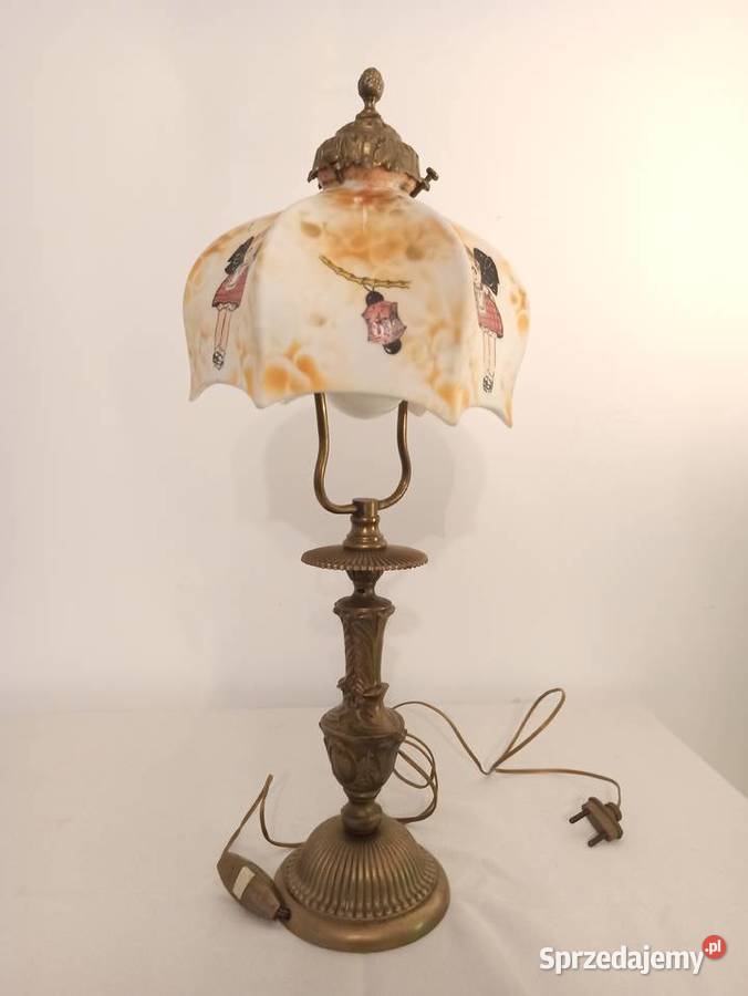 Stylowa lampa stojąca brąz lampka Budzyń