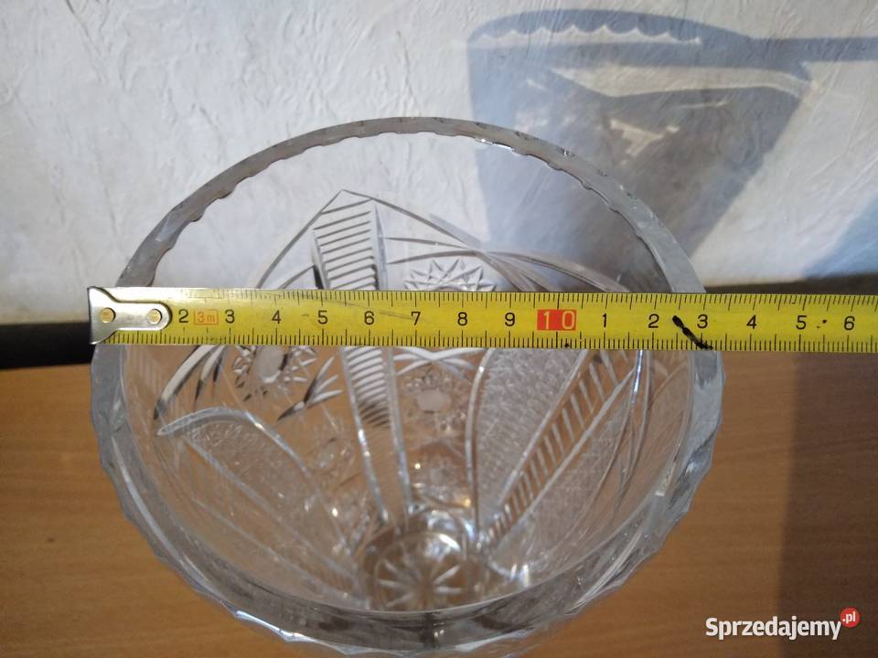 Stary kryształowy wazon zabytek z czasó PRL Dąbrowa Górnicza