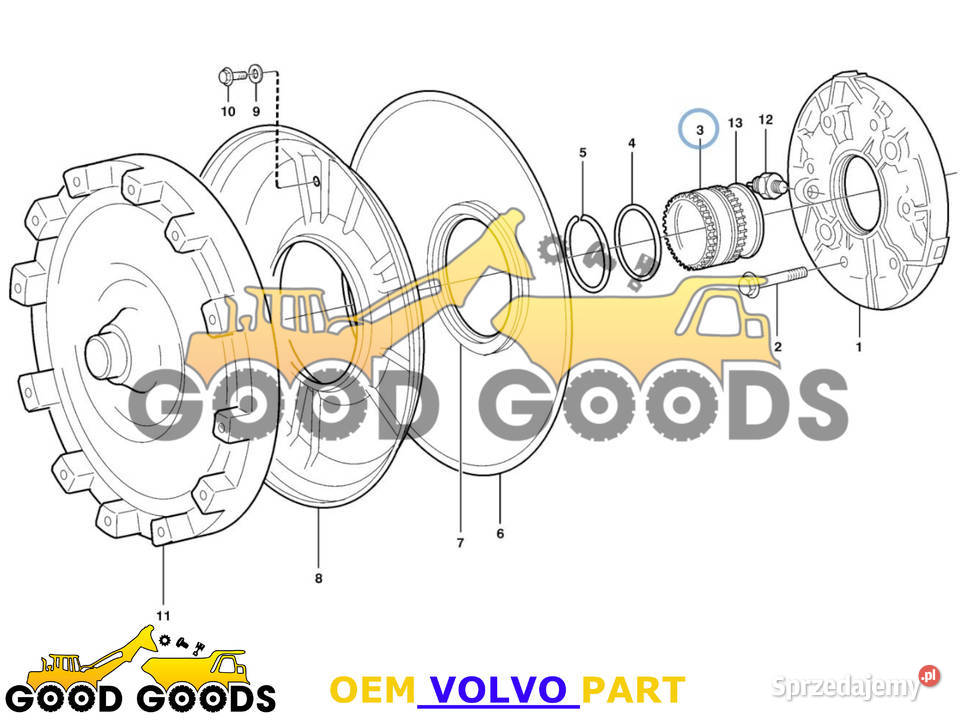 VOLVO TULEJA NAPĘDU Z ZĘBATKAMI 11038759 Władysławów