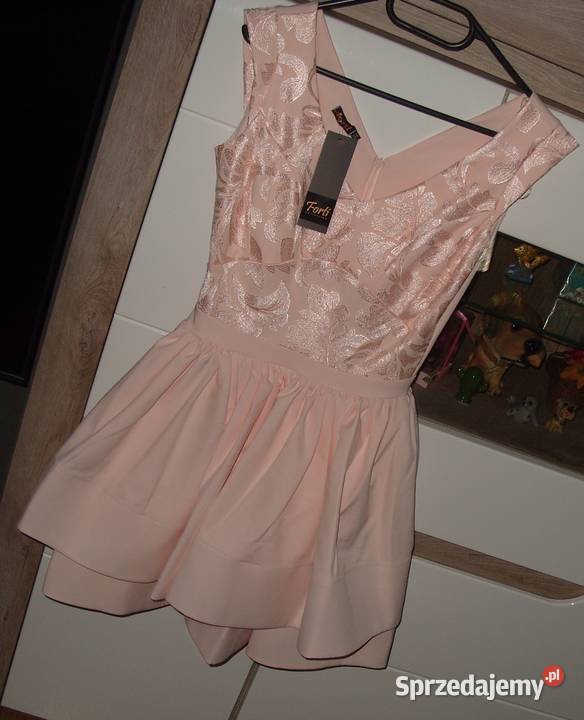 Morelowa Elegancka sukienka FORTI r3436 NOWA