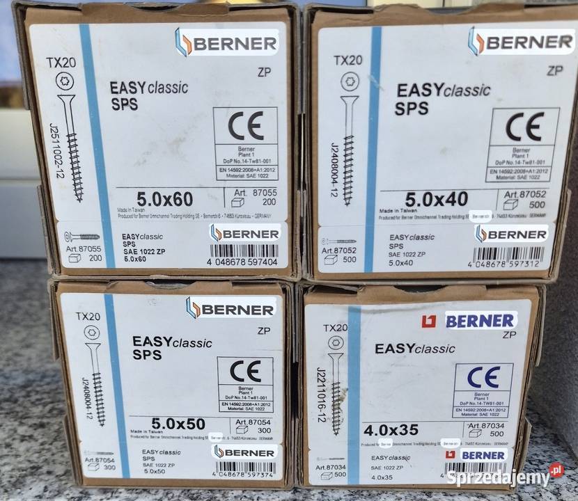Śruby do drewna Torx Firmy Berner różnego Ligota Prószkowska