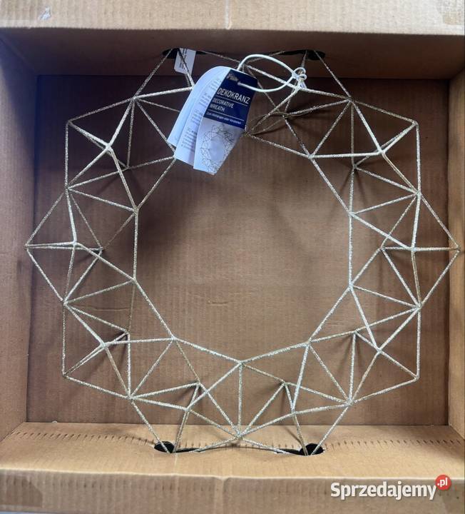 Wianek Dekoracyjny złoty brokat 40 Tchibo ozdoba Żagań