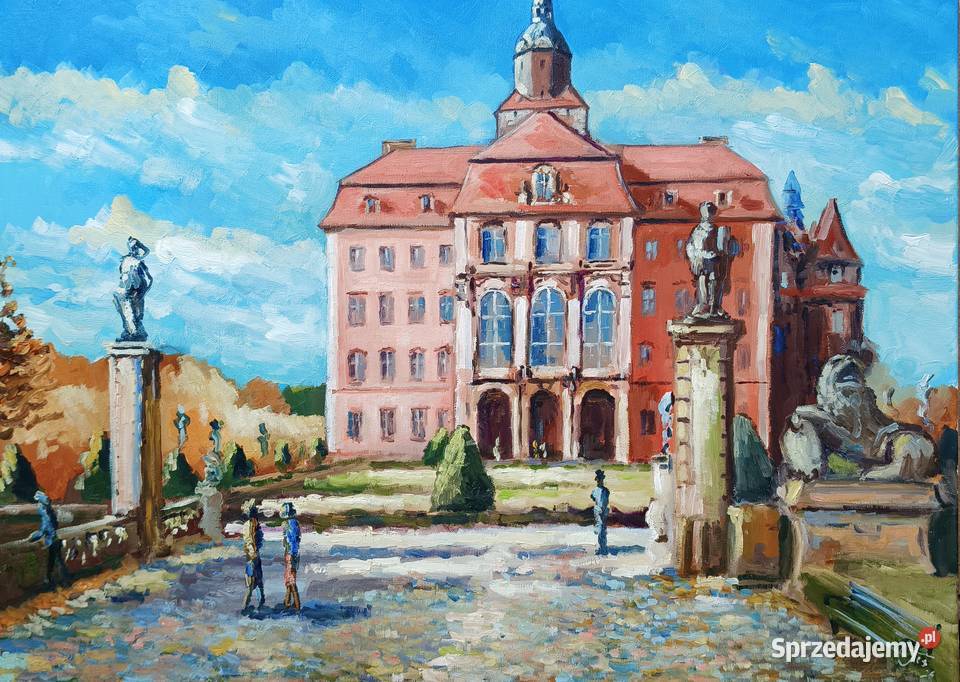 Zamek Książ obraz olejny Antyki, Sztuka, Kolekcje