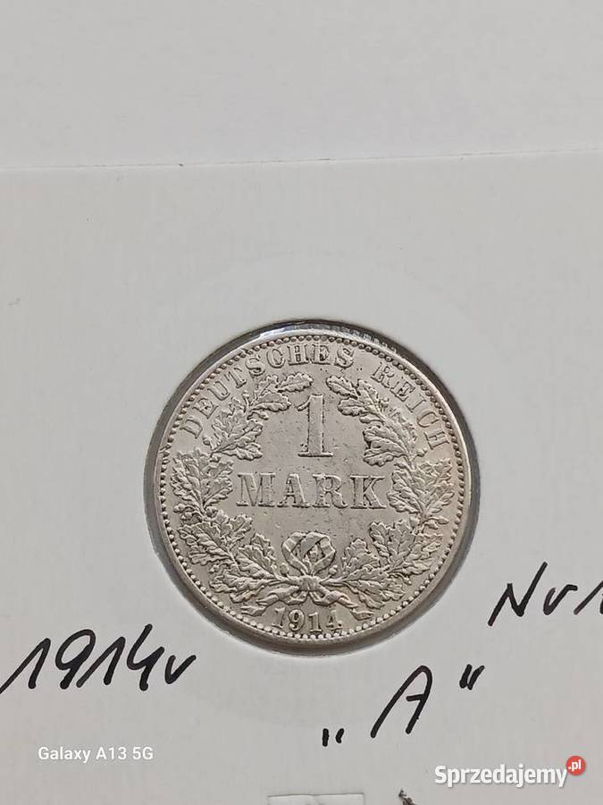 1 Marka Prusy 1914 r 1 mennica A Konin sprzedam