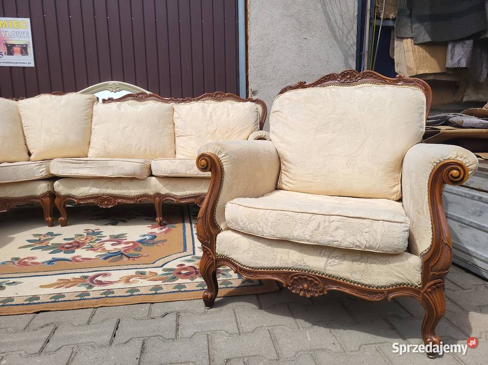 Piękny komplet wypoczynkowy narożnik fotel Sypniewo