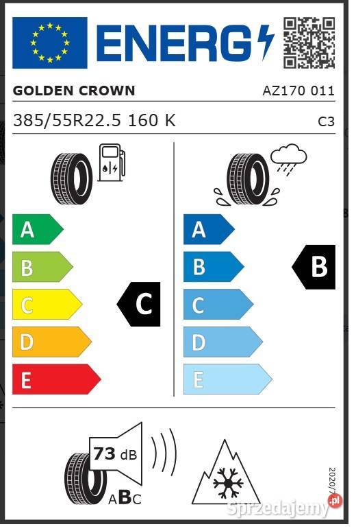 38555 R225 GOLDEN CROWN AZ170 Nowa opona naczepa podkarpackie