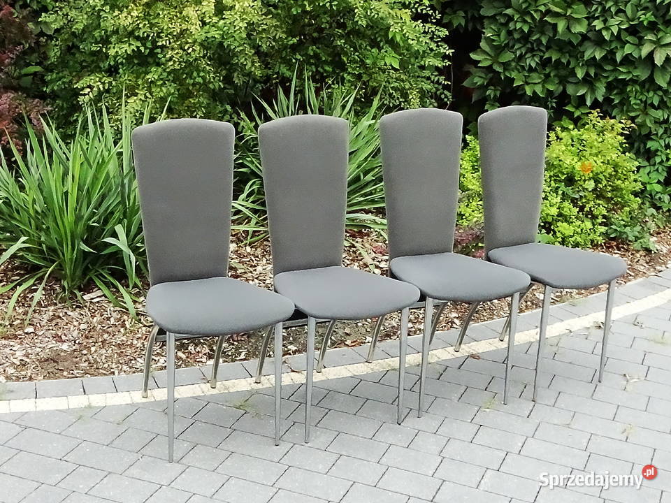 Krzesła 4 kolor grafit stal nierdzewna niklowana Biłgoraj
