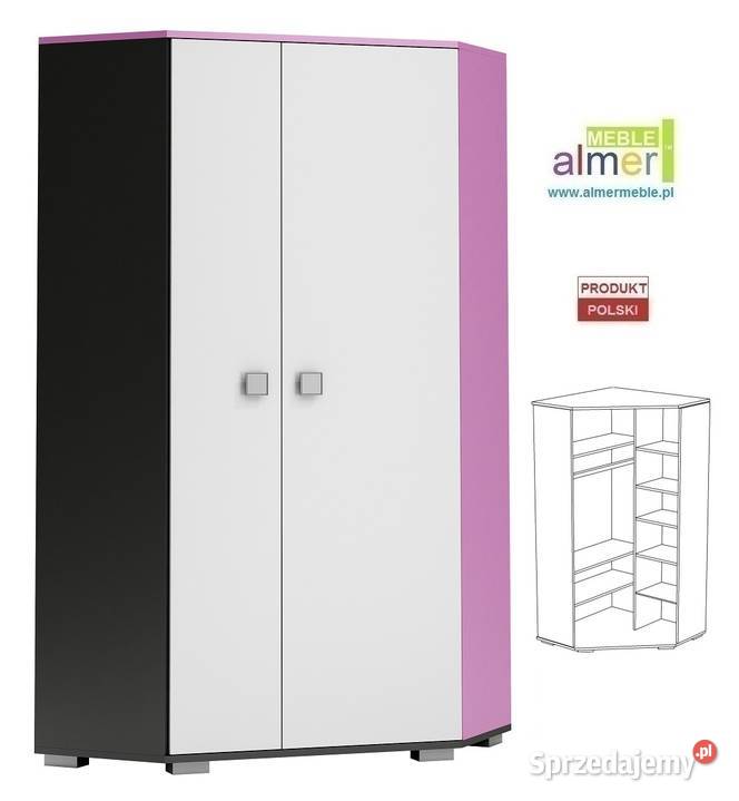 PINK Y17 szafa narożna młodzieżowa 95x95 w190 Tczew