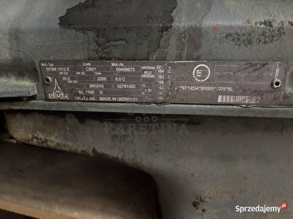 Deutz BF6M1012E BF6M 1012 E C901 Silnik wielkopolskie Jastrzębniki sprzedam
