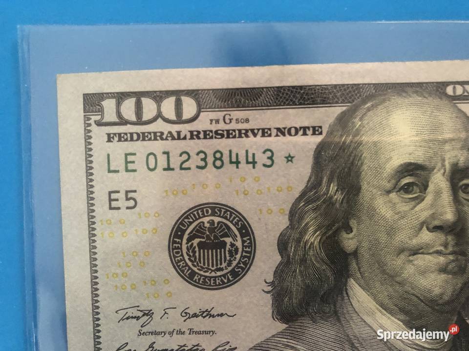 Banknot 100 dollarow ciekawy numer z gwiazdka Numizmatyka Szczecin