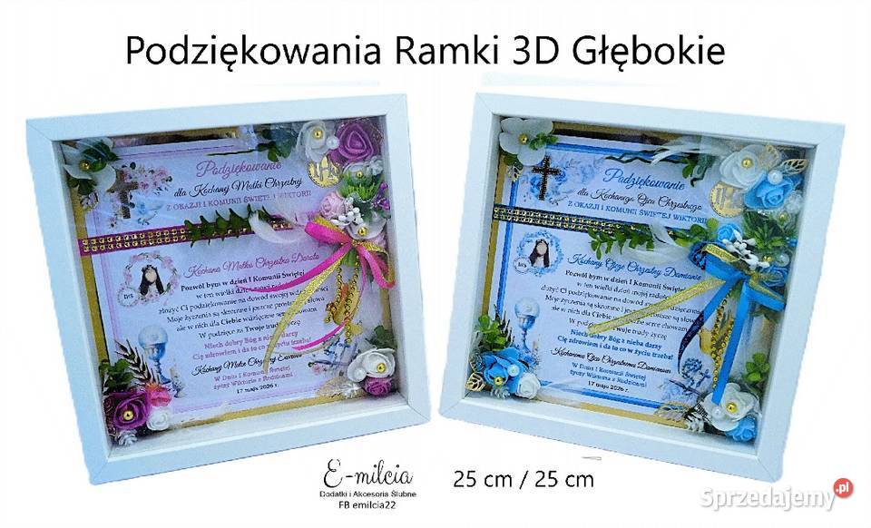 Ramki Głębokie 3D podziękowania chrzestnych Zielona Góra