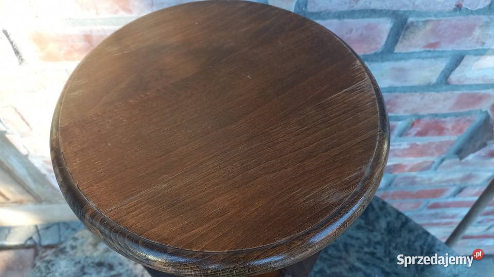 Kwietnik dębowy drewniany okrągły Stojak na Kwietniki Gawroniec