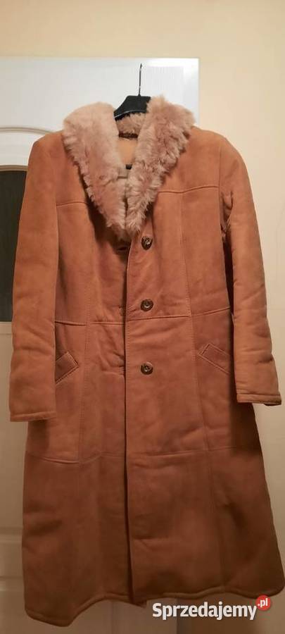 Nieużywany długi kożuch damski z naturalnej Białystok sprzedam