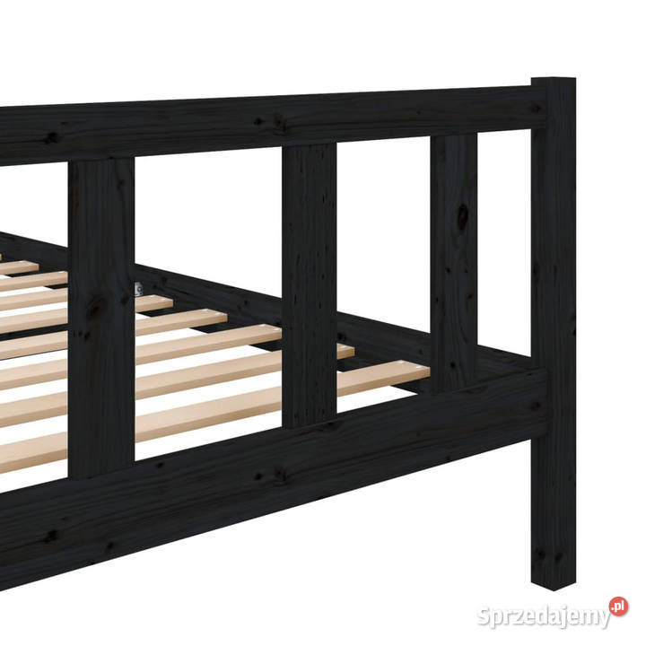 Rama łóżka czarna lite drewno 100 x 200 Łóżka Warszawa sprzedam