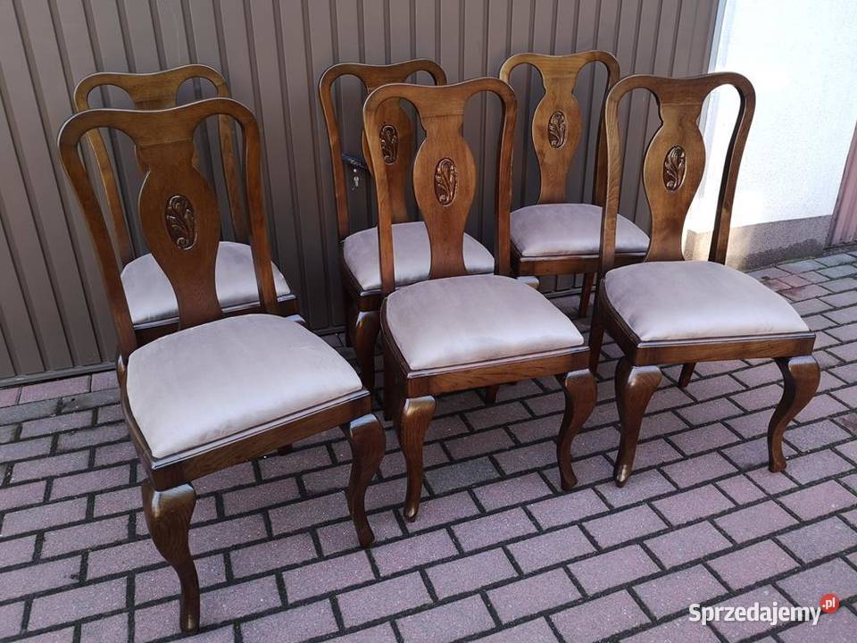 Krzesła Dębowe Stare Antyk Komplet 6 Sztuk W wielkopolskie Swarzędz
