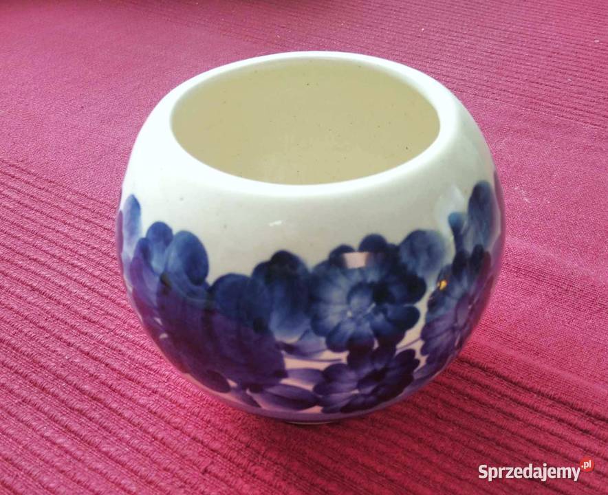 Doniczka ceramiczna ręcznie malowana Włocławek Antyki Gdańsk