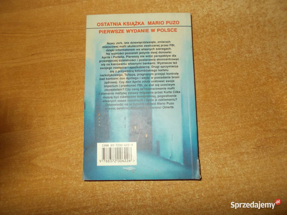Mario Puzo Omerta Rok wydania 2000 opolskie Głubczyce