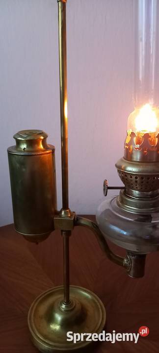 Oryginalna mosiężna lampka naftowa z przeciwwagą Antyki Skierniewice