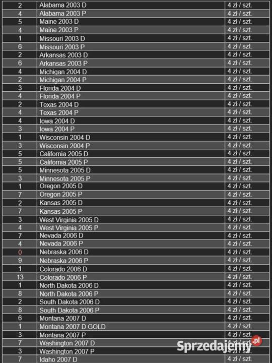 530 quarter 25 centów stany 4 albumy State