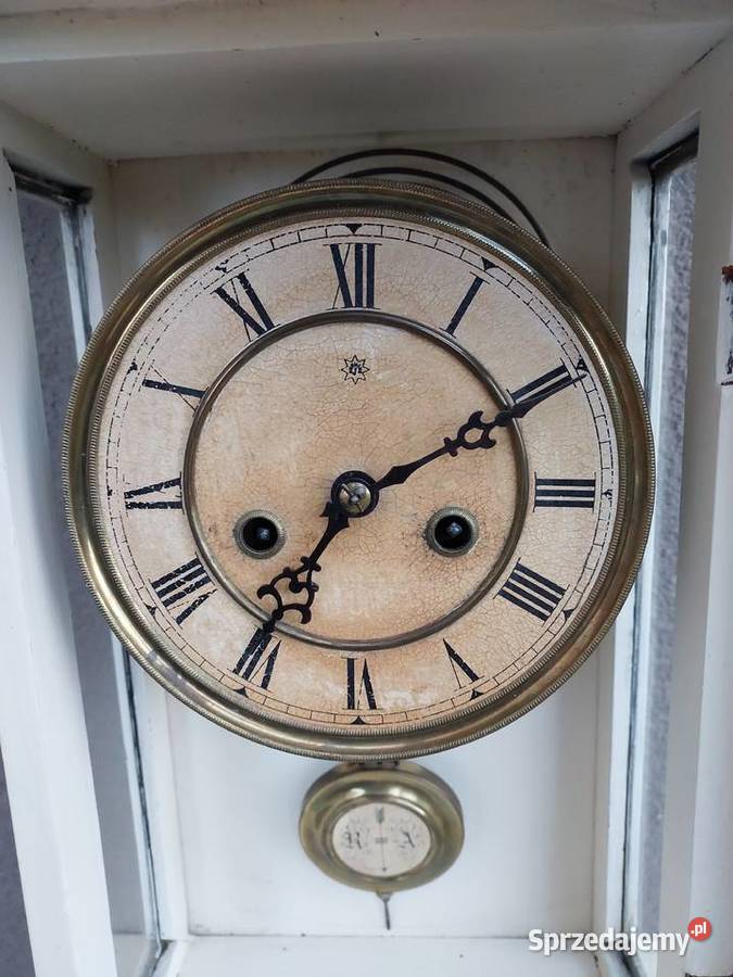 Stary zegar ścienny mały Junghans biało złoty Tczew