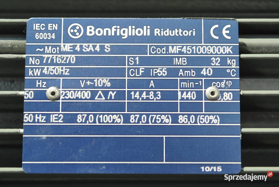 Motoreduktor 4kw 160obrmin Firmy Bonfiglioli Kargowa
