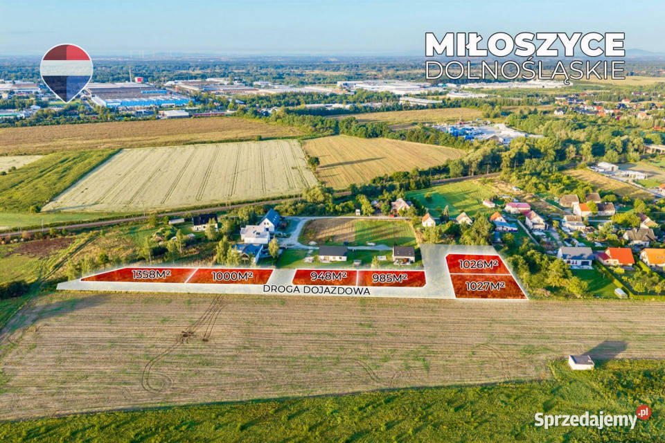 Na sprzedaż działki budowlane z MPZP 13 Miłoszyce