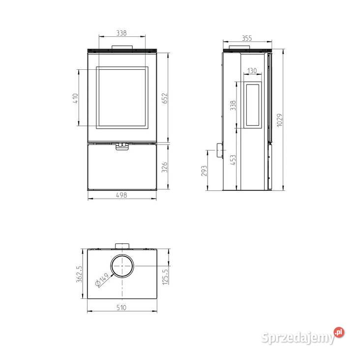 Thorma Wiesbaden czarny Nowoczesny piecyk Myślenice sprzedam