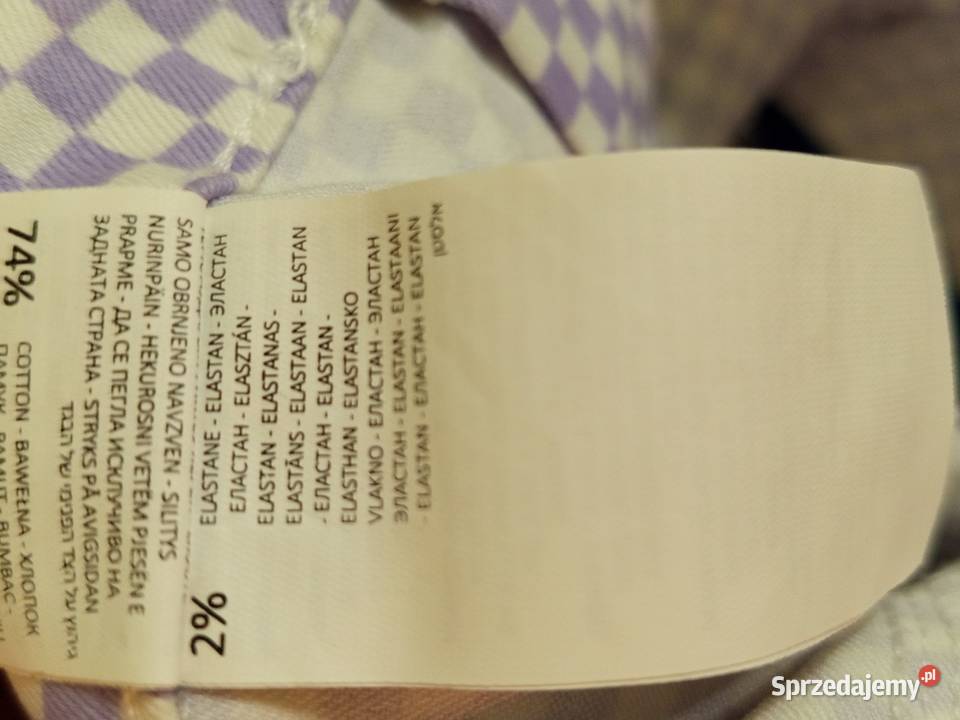 Spodnie damskie rurkiskinny w fioletowobiałą Spodnie Biłgoraj