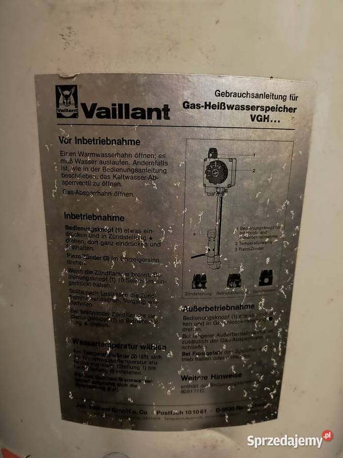 Gazowy ogrzewacz wody bojler Vaillant śląskie Świerklany