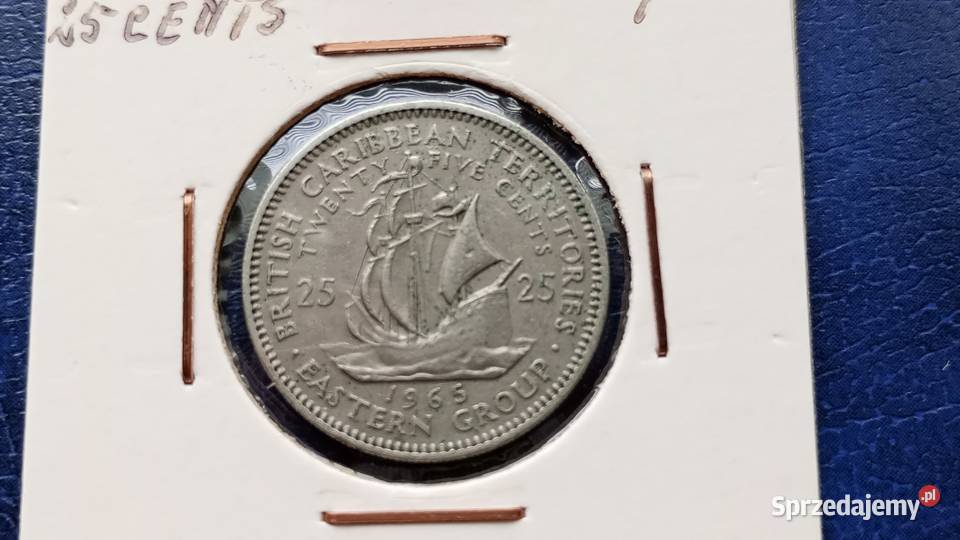 Stare monety 25 cent 1965 Karaiby Numizmatyka Lesko