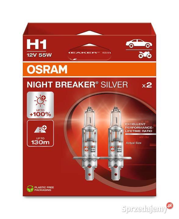 Żarówki H1 Osram Night Breaker Silver komplet 2 Żarówki samochodowe Sosnowiec