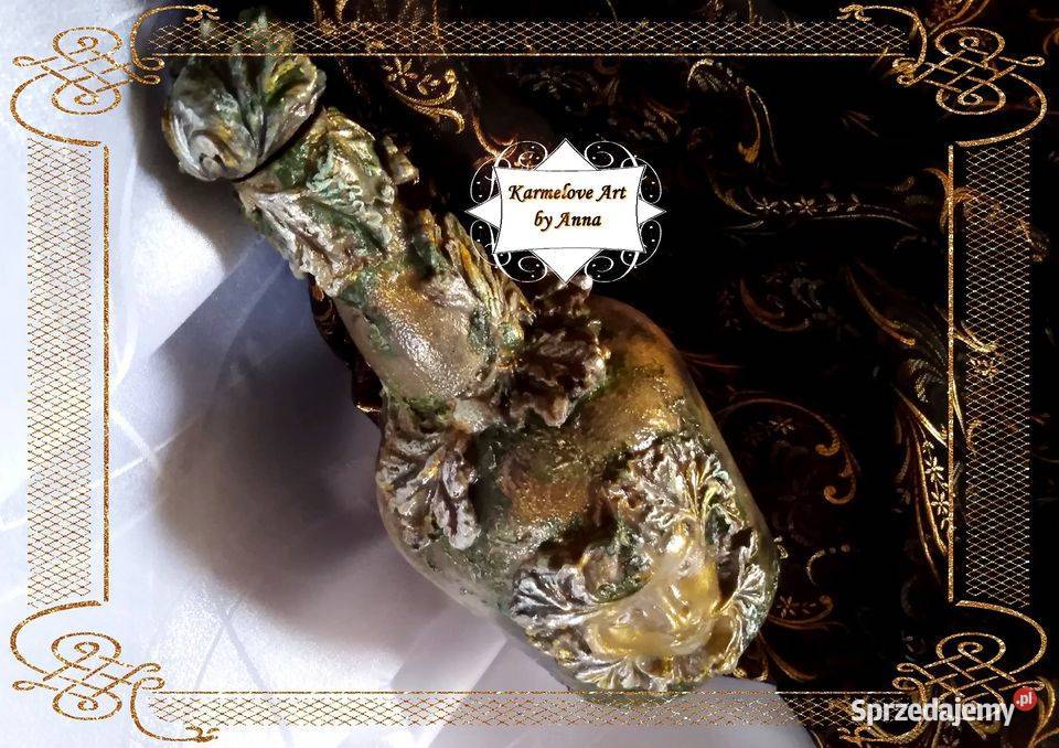 Butelka ozdobna na prezent rękodzieło decoupage Warszawa sprzedam