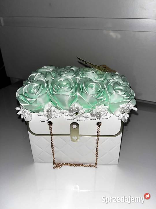 Flower box torebka bukiet wieczne róże ze Rękodzieło artystyczne lubelskie