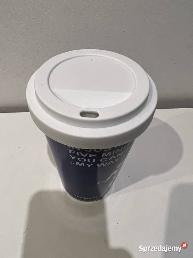 Porcelanowy kubek z przykrywką 300 ml Poznań