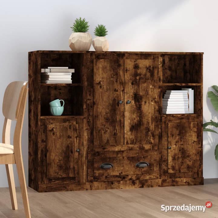 Wysokie szafki 3 przydymiony dąb materiał Warszawa sprzedam
