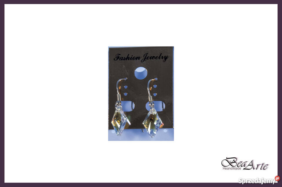 Kolczyki Swarovski migdał srebro WALENTYNKI małopolskie Łysa Góra