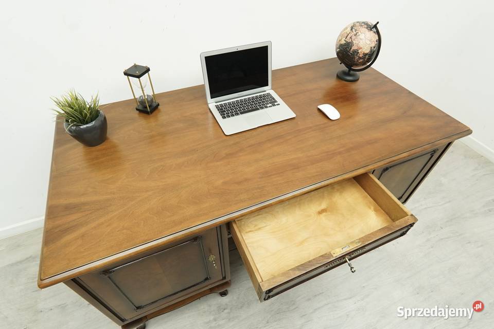 Dwustronne biurko chippendale z lat 40tych Meble Jerka