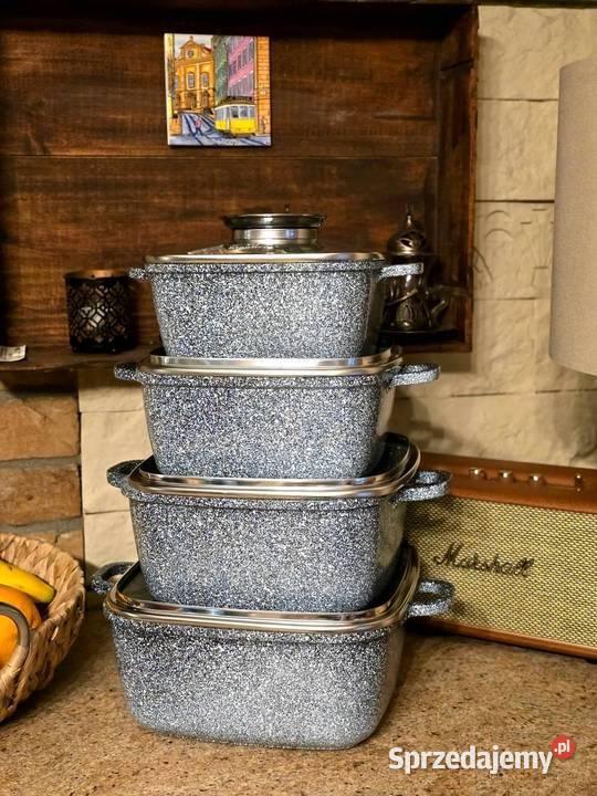 249 Garnki brytfanki marmurkowe czarne szare 4