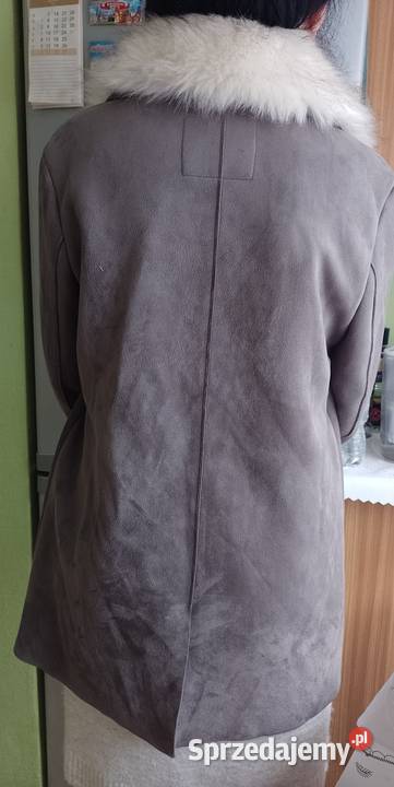 40L RIVER ISLAND Płaszcz z futrzanym kołnierzem