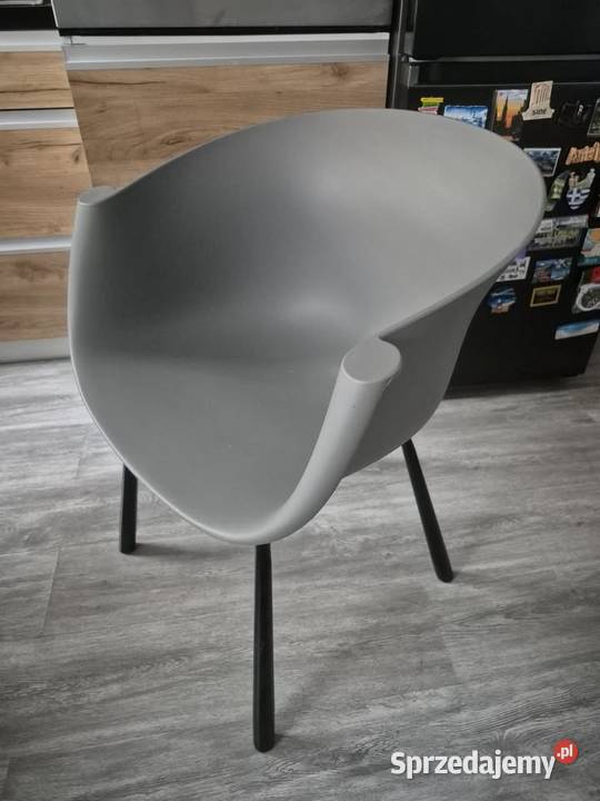 4 krzesła ogrodowe plastikowe szare loft agata Krzesła Rybnik