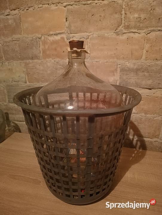 Balon na wino gąsior szklany z koszem 15L OKAZJA śląskie