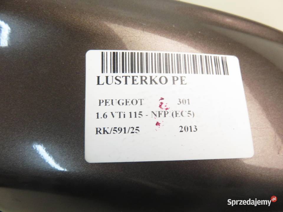 LUSTERKO PRAWE PEUGEOT 301 KCMC