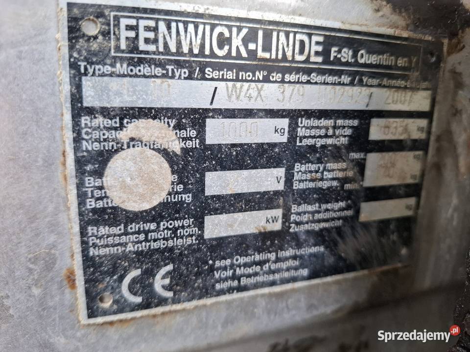 Paleciak elektryczny Linde L10 2007 produkcji Linde Targoszyn