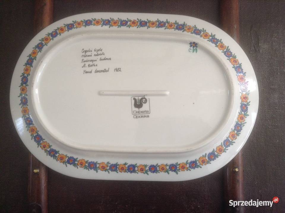 Talerze porcelanowe ręcznie malowane CEPELIA opolskie Opole