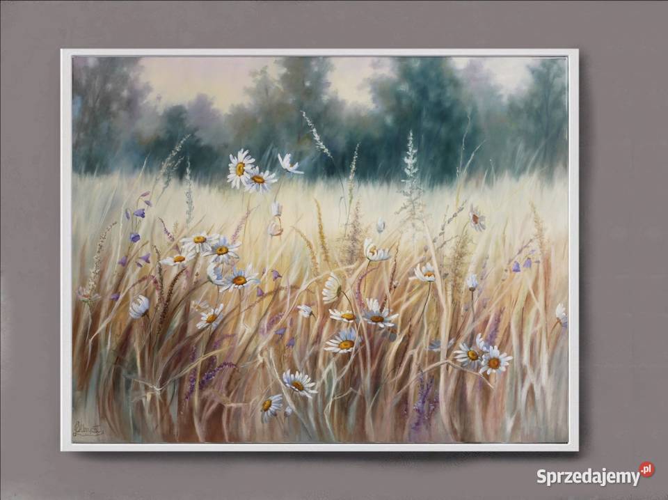 Gorąca Łąka olejny ręcznie malowany Lidia