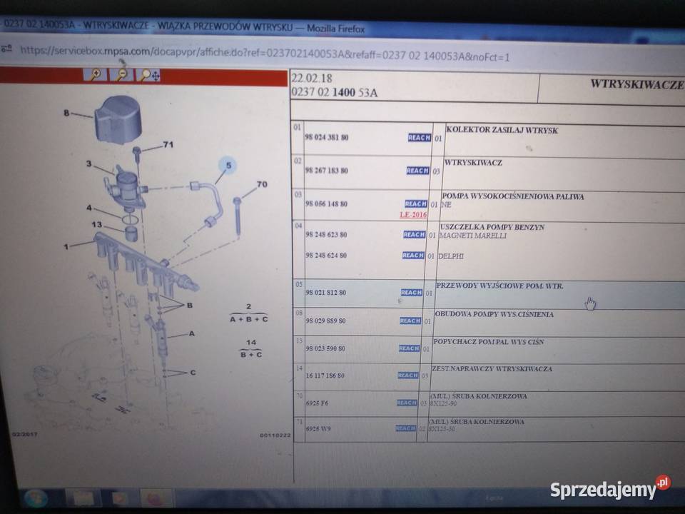 Przewód paliwa Citroen Peugeot 12 THP